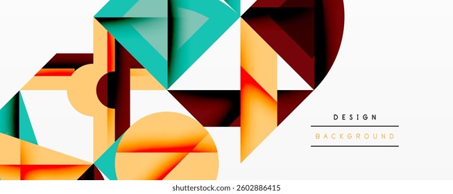 Circles squares lines abstract background