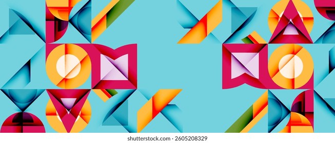 Circles squares lines abstract background