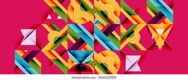 Circles squares lines abstract background