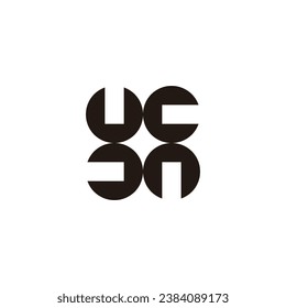 Circles, squares, rounded, abstract geometric symbol simple logo vector