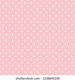 Circles And Squares Seamless Baby Pattern On Soft Red Background