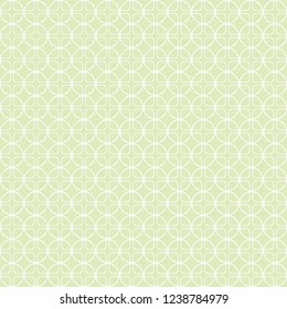 Circles And Squares Seamless Baby Pattern On Soft Green Background