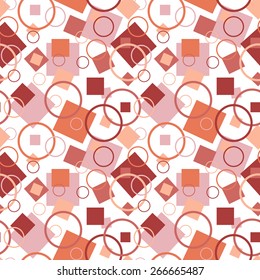 Circles and squares seamless pattern. Abstract geometric background