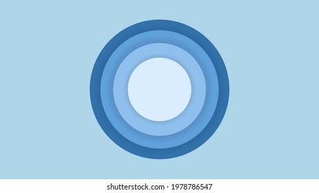 The circles are stacked into a blue layer paper cut