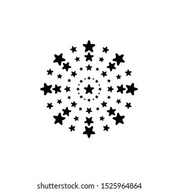 circles of stars, twisted spiral. Design elements. Vector illustration