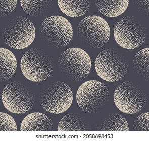 Circles Stippled Seamless Pattern Aesthetic Vector Abstract Background  Hand Drawn Tileable Geometric Texture Dotted Round Grunge Repetitive Wallpaper  Halftone Retro Colors Art Illustration