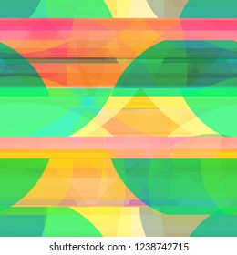 Circles and stripes. Colored seamless texture. Abstract vector background for web page, banners backdrop, fabric, home decor, wrapping