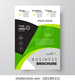 Circles theme Flyer brochure design, business flyer size A4 template green color