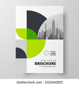 Circles theme Flyer brochure design template cover green color