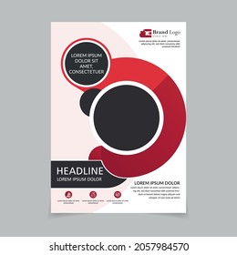 Circles theme Flyer brochure design template cover red color vector 