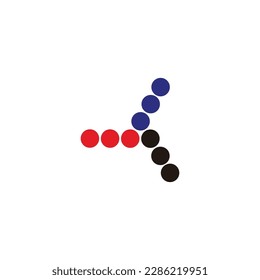 Círculos, triángulo, símbolo geométrico moderno simple vector de logotipo