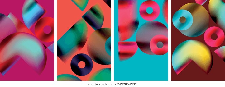 Circles and triangles with bright colorful gradient colors. Vector illustration For Wallpaper, Banner, Background, Card, Book Illustration