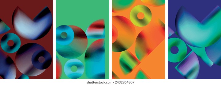 Circles and triangles with bright colorful gradient colors. Vector illustration For Wallpaper, Banner, Background, Card, Book Illustration