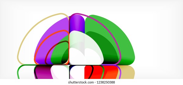 Circles and triangles design abstract background, vector abstract geometric design with sample text