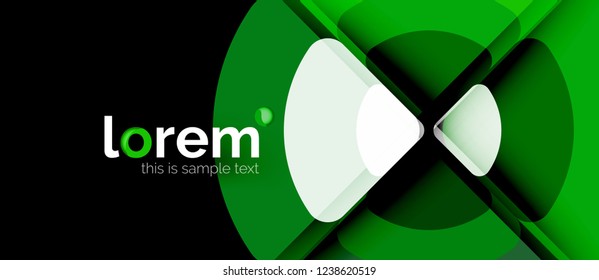 Kreise und Dreiecke, abstrakter Hintergrund, abstraktes, geometrisches Design mit Beispieltext