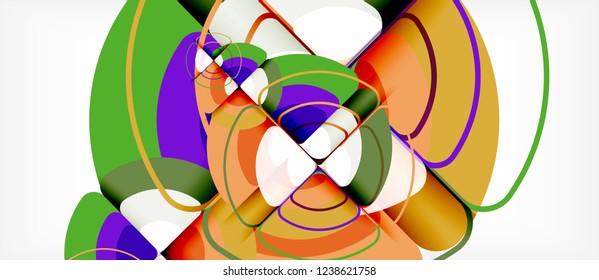 Circles and triangles design abstract background, vector abstract geometric design with sample text