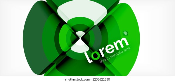 Circles and triangles design abstract background, vector abstract geometric design with sample text