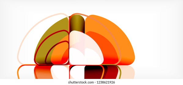 Círculos y triángulos diseñan fondo abstracto, diseño geométrico abstracto vectorial con texto de muestra