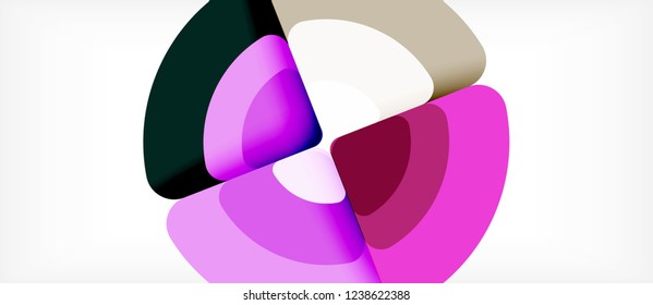 Circles and triangles design abstract background, vector abstract geometric design with sample text