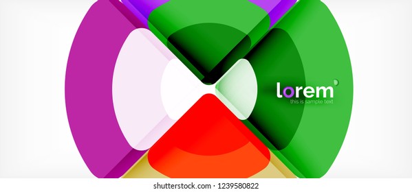 Circles and triangles design abstract background, vector abstract geometric design with sample text