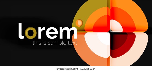 Circles and triangles design abstract background, vector abstract geometric design with sample text