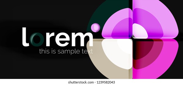 Circles and triangles design abstract background, vector abstract geometric design with sample text
