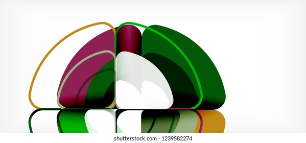 Círculos y triángulos diseñan fondo abstracto, diseño geométrico abstracto vectorial con texto de muestra