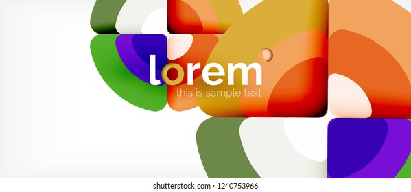 Circles and triangles design abstract background, vector abstract geometric design with sample text