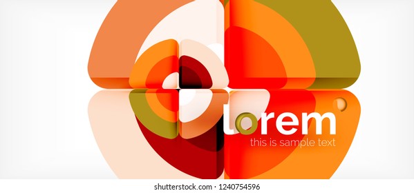 Circles and triangles design abstract background, vector abstract geometric design with sample text