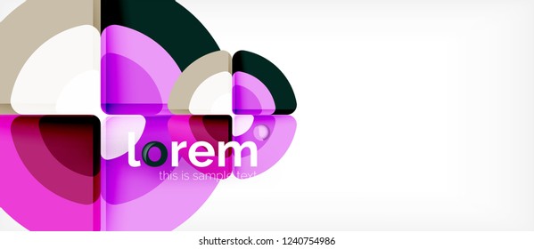 Circles and triangles design abstract background, vector abstract geometric design with sample text