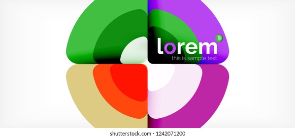 Circles and triangles design abstract background, vector abstract geometric design with sample text