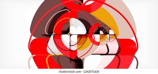 Circles and triangles design abstract background, vector abstract geometric design with sample text