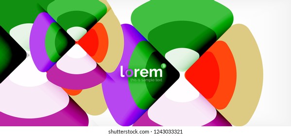 Circles and triangles design abstract background, vector abstract geometric design with sample text