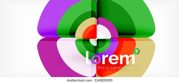 Circles and triangles design abstract background, vector abstract geometric design with sample text