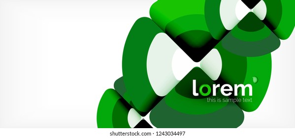 Circles and triangles design abstract background, vector abstract geometric design with sample text