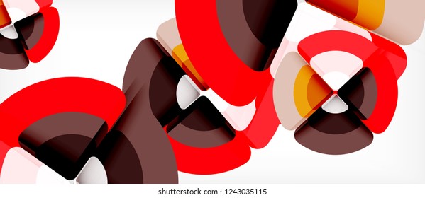 Circles and triangles design abstract background, vector abstract geometric design with sample text