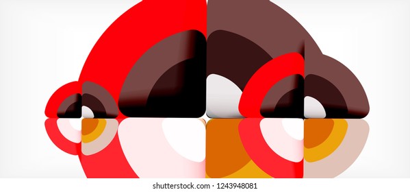 Círculos y triángulos diseñan fondo abstracto, diseño geométrico abstracto vectorial con texto de muestra