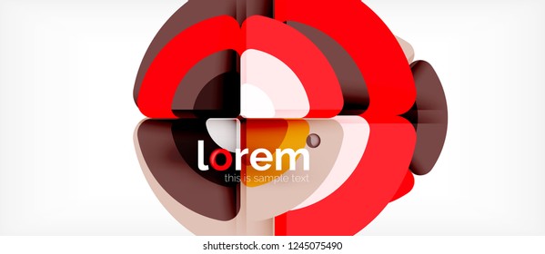 Circles and triangles design abstract background, vector abstract geometric design with sample text