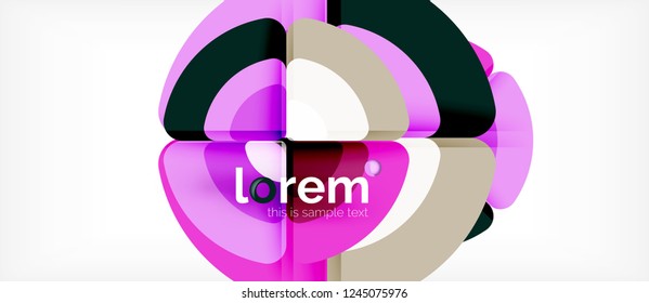 Circles and triangles design abstract background, vector abstract geometric design with sample text