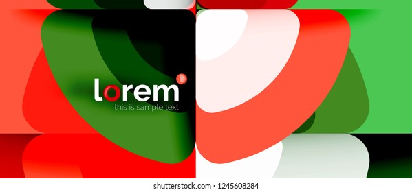 Círculos y triángulos diseñan fondo abstracto, diseño geométrico abstracto vectorial con texto de muestra