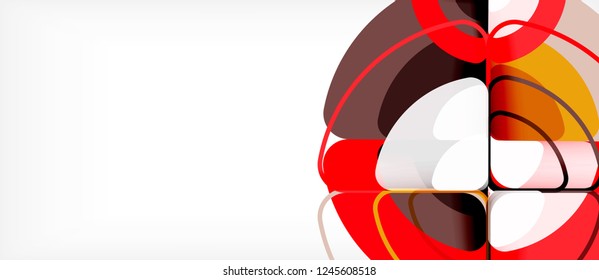 Circles and triangles design abstract background, vector abstract geometric design with sample text