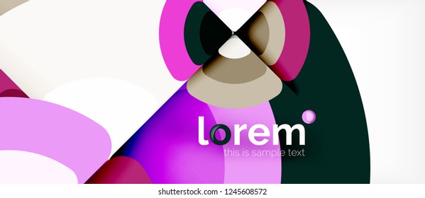 Circles and triangles design abstract background, vector abstract geometric design with sample text