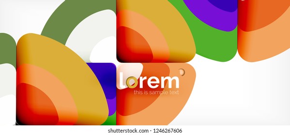 Circles and triangles design abstract background, vector abstract geometric design with sample text