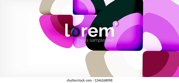 Circles and triangles design abstract background, vector abstract geometric design with sample text