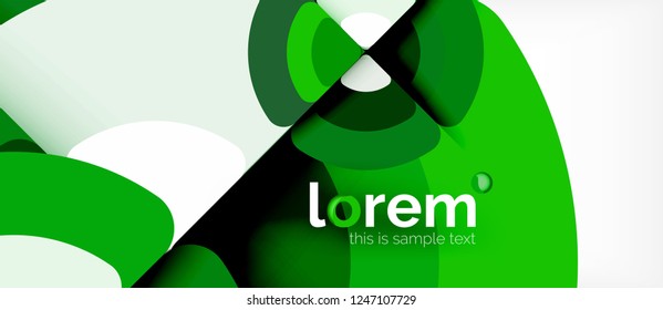 Circles and triangles design abstract background, vector abstract geometric design with sample text