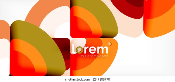 Circles and triangles design abstract background, vector abstract geometric design with sample text