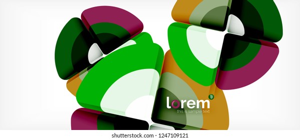 Circles and triangles design abstract background, vector abstract geometric design with sample text