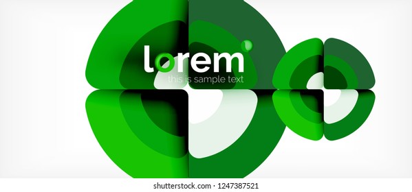 Kreise und Dreiecke, abstrakter Hintergrund, abstraktes, geometrisches Design mit Beispieltext