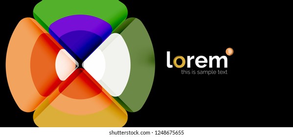 Circles and triangles design abstract background, vector abstract geometric design with sample text