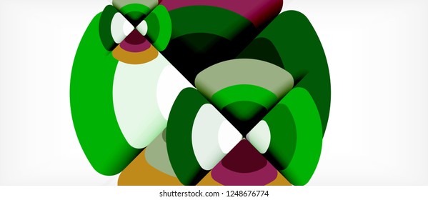 Circles and triangles design abstract background, vector abstract geometric design with sample text